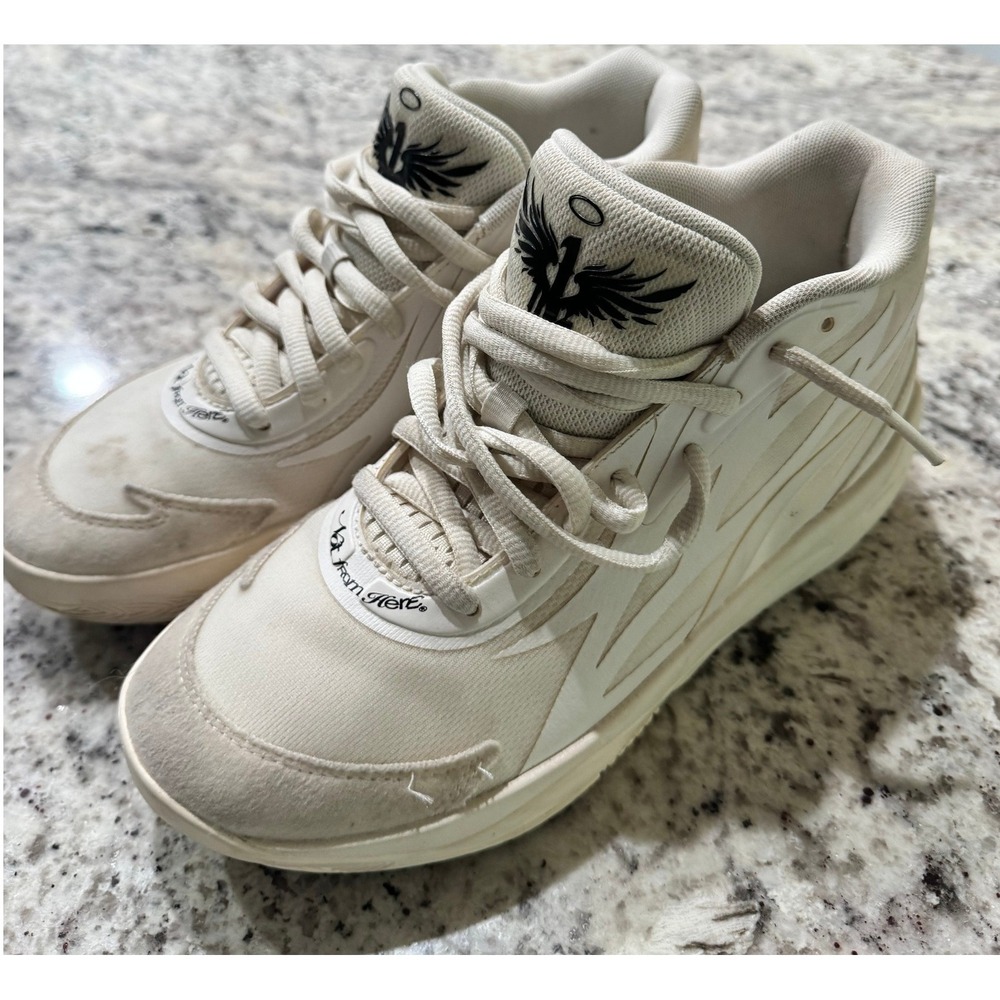 Puma MB.02 Whispers LaMelo Ball Basketball Shoes‎ Ivory Black 378361-01 Mens 7